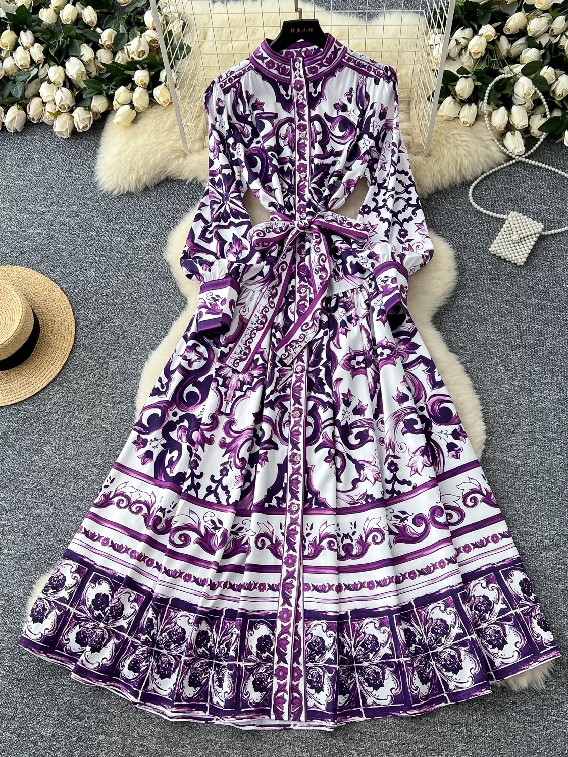 Always on the go print dress ED154 images